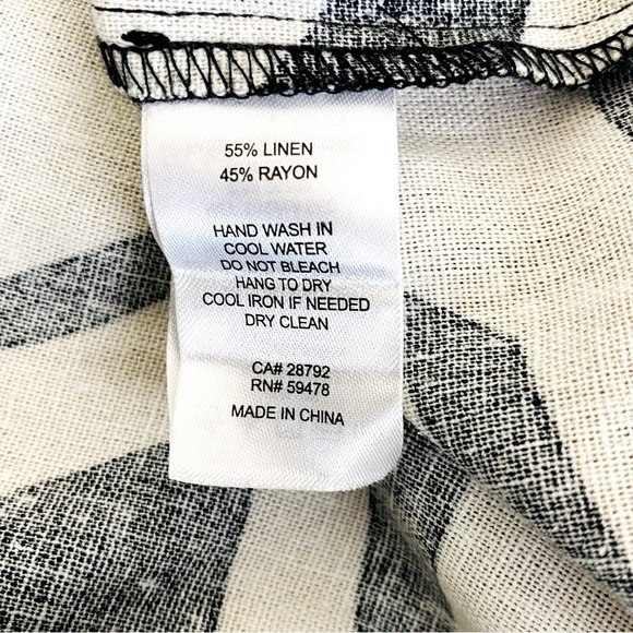 Joie Black/Tan Zebra Print Wide Leg Linen Blend Pants Size XL - Picture 6 of 6